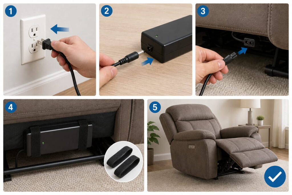 How to Connect Your Battery Pack to Recliner