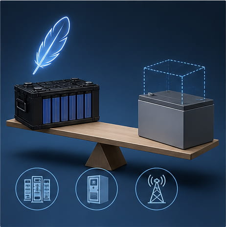 Lightweight & Space Saving of UPS System Battery Packs