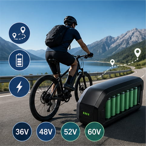 Long Riding Range of E-Bike Battery Packs