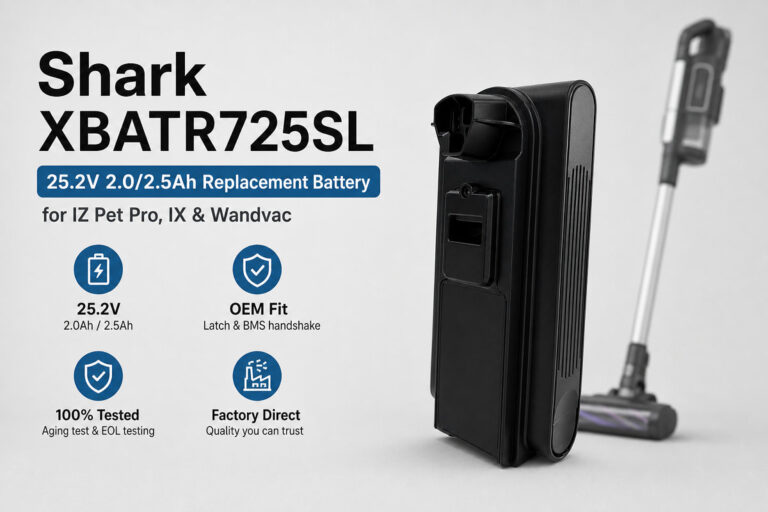 Shark XBATR725SL 25.2V 2.0 2.5Ah Replacement Battery for IZ Pet Pro, IX and Wandvac