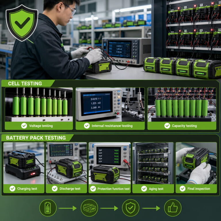 Strict Battery Quality Control of Greenworks Replacement Batteries