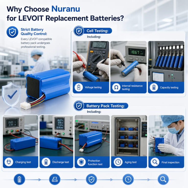Strict Battery Quality Control of Nuranu LEVOIT Replacement Batteries