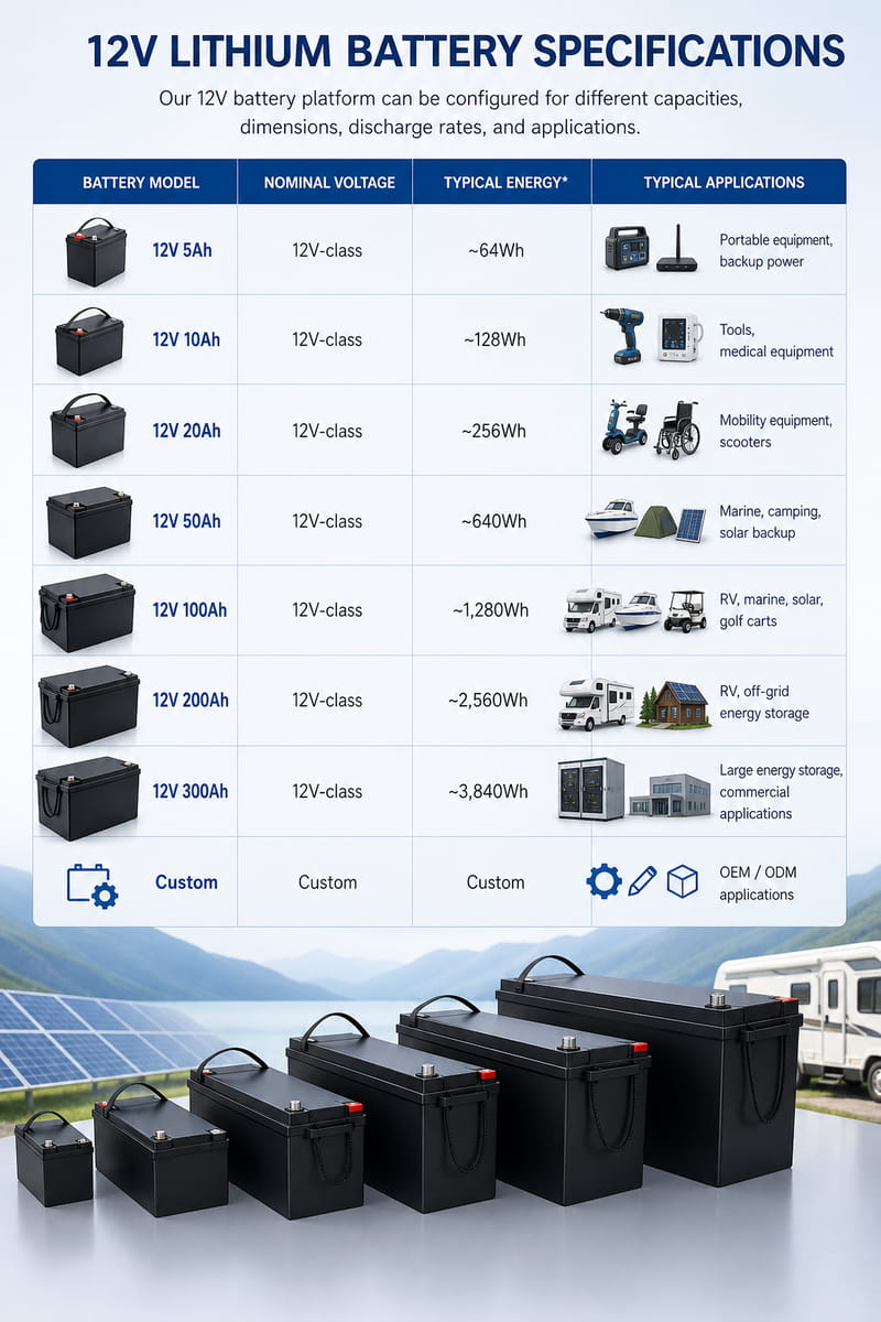 12V Lithium Battery Specifications