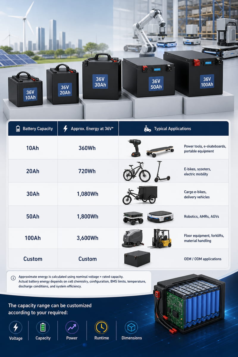 36V Lithium Battery Specifications