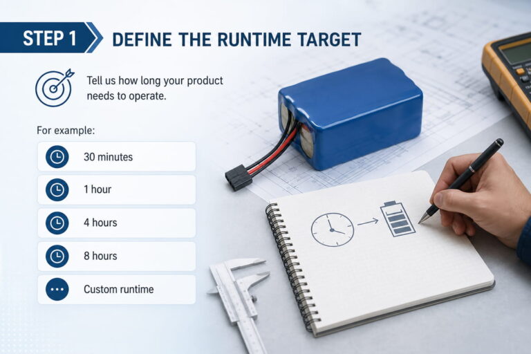 Define the Runtime Target of Custom Capacity Battery Pack